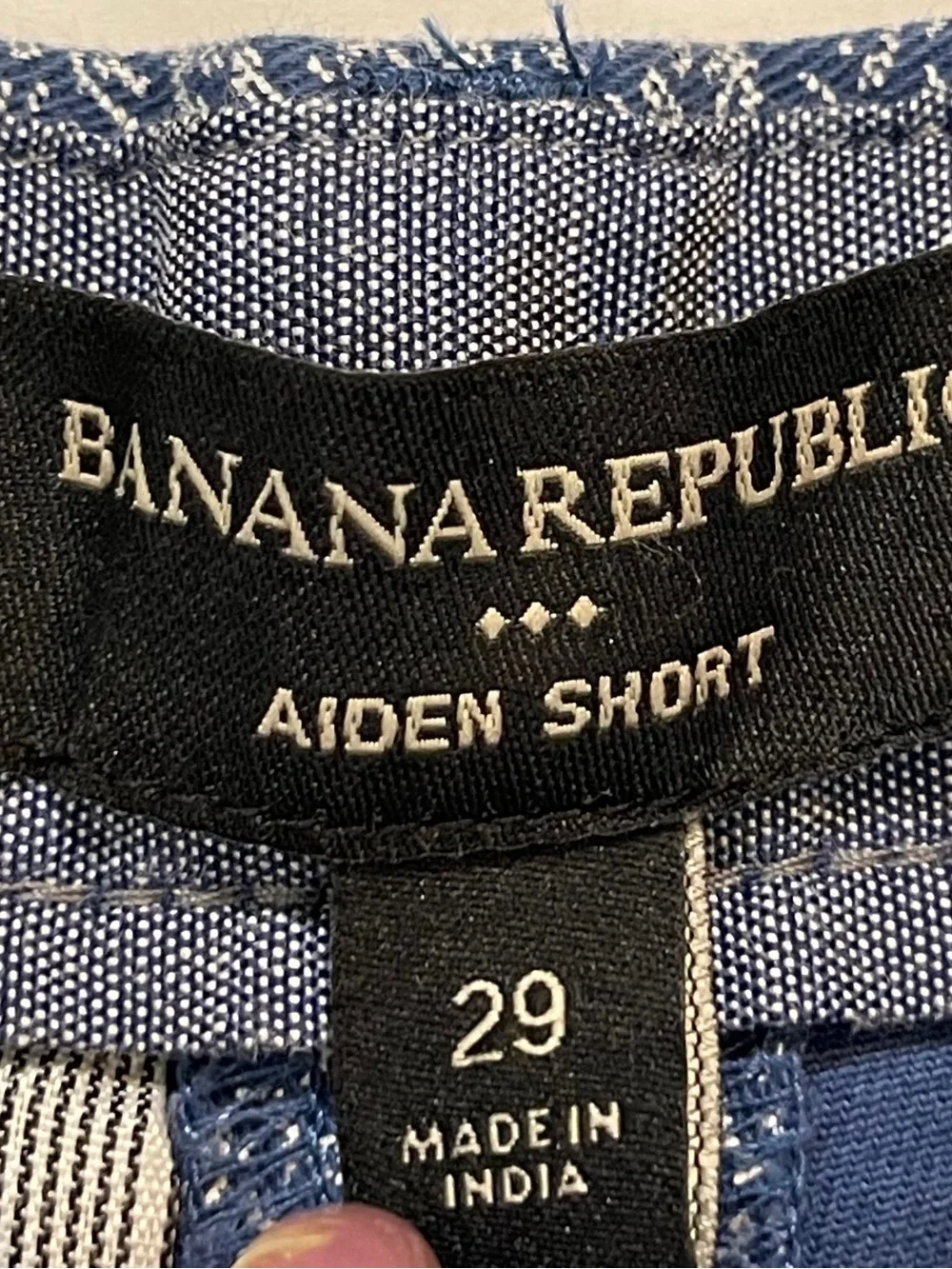 Banana Republic Aiden Shorts Mens 29 Blue Print Stretch Chino Casual Preppy